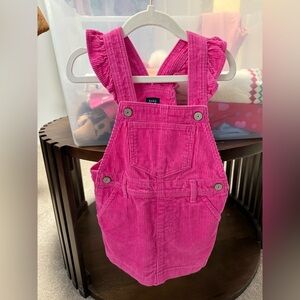 GAP Corduroy Pink Baby Girl, skirt overalls